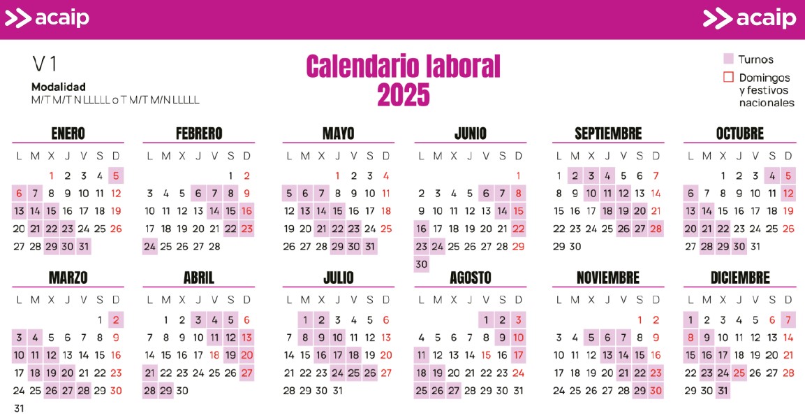 Calendiario 2025