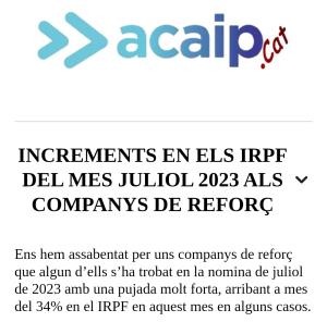 Incremento IRPF mes julio