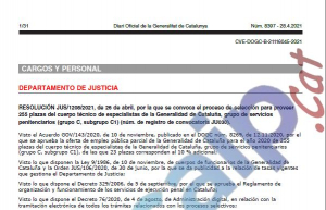 Convocatoria oposiciones 255 plazas Técnicos Especialistas