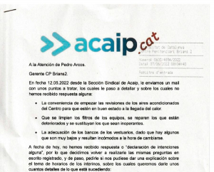 Escrito al director C.P Brians 2 sobre horarios interinos