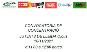 Convocatoria concentración Jutjats de LLeida 18/11/21