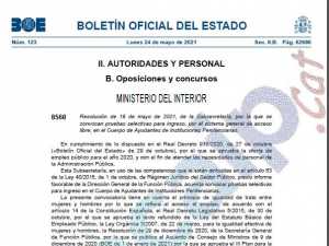 Convocatoria Cuerpo Ayudantes OEP 2020