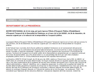 Oferta pública Empleo estabilización