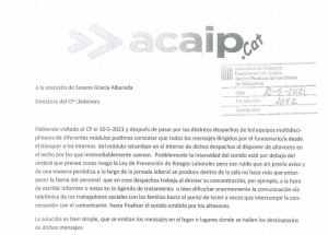 Escrito a la directora de Lledoners